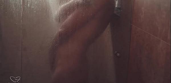  Charlie Forde enjoys herself fin the shower